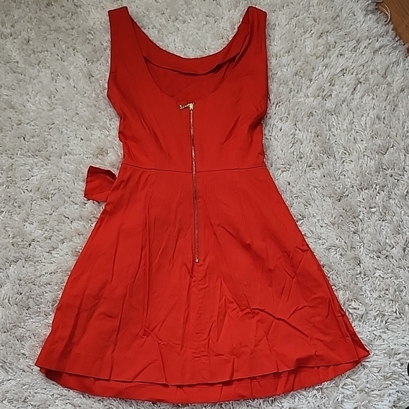 Kate Spade Vibrant Red Midi Dress with Bow Detail Dr3 - Picture 3 of 4